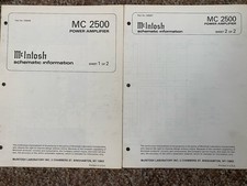 Amplificatore vintage Mcintosh MC2500 manuale di servizio informazioni originale