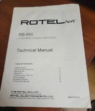 ROTEL hifi RB-985 Amplificatore di potenza manuale 5 canali