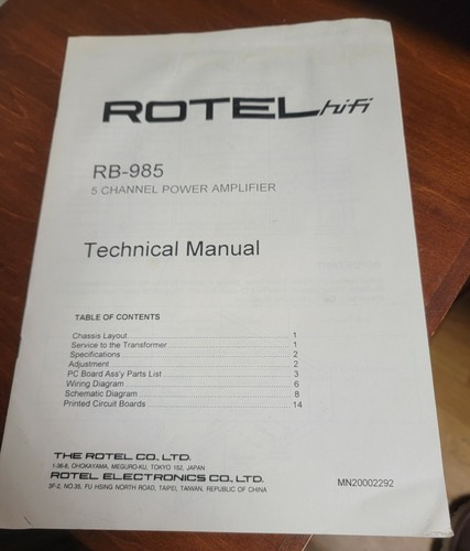 Rotel hifi 985 - rotel, rb-985