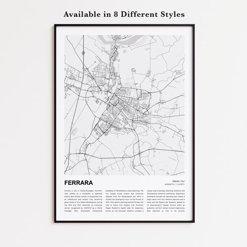 Stampa mappa città ferrara - stampa,