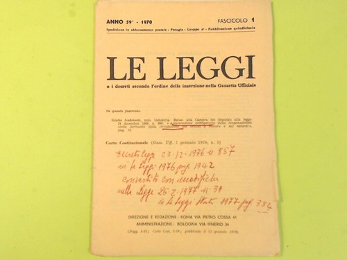 Leggi 1970 fascicolo - le,