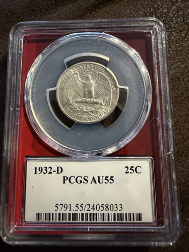 1932 washington quarter pcgs - d,