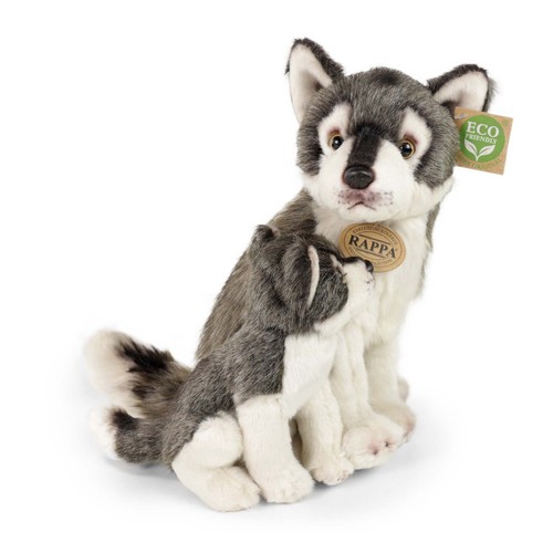 Lupo peluche con cucciolo - con,