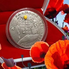 BIELORUSSIA 20 RUBLI 2007 "Attraverso lo specchio" finitura anticata e inserto ambra