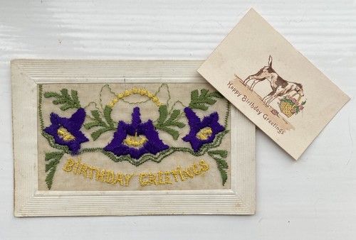 Ww1 embroidered silk postcard - ww1,