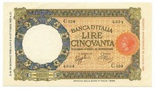 50 LIRE CAPRANESI LUPA CAPITOLINA MARGINE LARGO FASCIO ROMA 29/01/1938 SUP