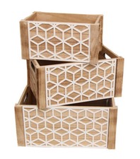 Set cassette shabby legno - 3, in