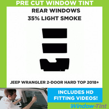 Per Jeep Wrangler 2 Porte Hard Top 2018+ Pellicola Fumè Chiaro Pre Tagliata 35%
