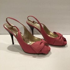 Valentino Garavani sandali slingback pelle fiocco punta aperta rosa 37/7