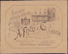 VENEZIA Merceria Orologeria A. FINZI articoli inglesi volantino pubblicitario