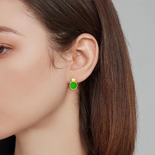 Orecchini giadeite verde - orecchini,