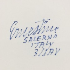 ERNESTINE SALERNO CERAMICA ANNI 50s BEL PIATTO DALLA COSTA AMALFITANA CON VIETRI