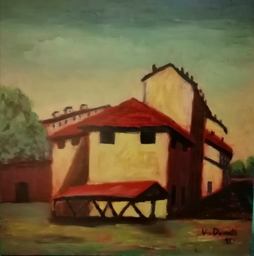 Quadro naif olio - olio, milano