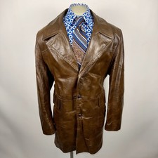 Giacca pelle canna uomo trench