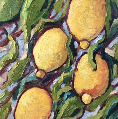 Quadro olio originale - , limoni