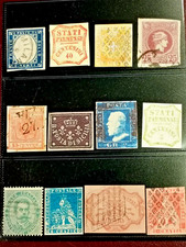 LOTTO N.3 - ANTICHI STATI ASI STOCK FRANCOBOLLI SICILIA TOSCANA SARDEGNA E PARMA