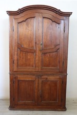 Maestosa credenza antica doppiocorpo in pioppo massello epoca  '700