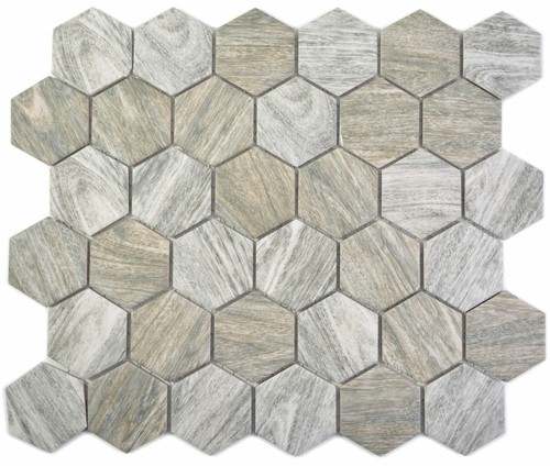 Ceramica mosaico hexagon legno - ceramica,