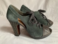 SCARPE CHIE MIHARA VERDE/MARRONE OLIVA TACCO ALTO PUNTA APERTA USATE IN OTTIME CONDIZIONI TAGLIA EU39/US 8-8,5