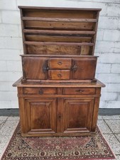 CREDENZA CON PIATTAIA, NOCE, FINE '700, DIM 137 X 57 H BASE 93, H TOT 200 CM