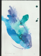 PAOLO SCHIAVOCAMPO ACQUERELLO SU CARTONCINO CM. 30 X 20 CON AUTENTICA FOTOGRAFIA