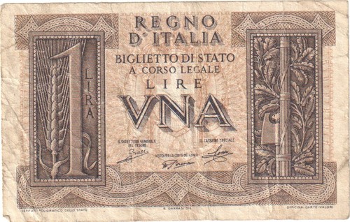 1939 italy lire banknote - , 1