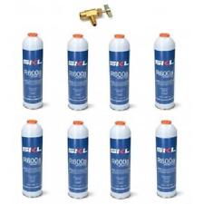 8 PZ BOMBOLA + RUBINETTO GAS REFRIGERANTE FRIGO FREEZER R600 420 GR OM REF000UN