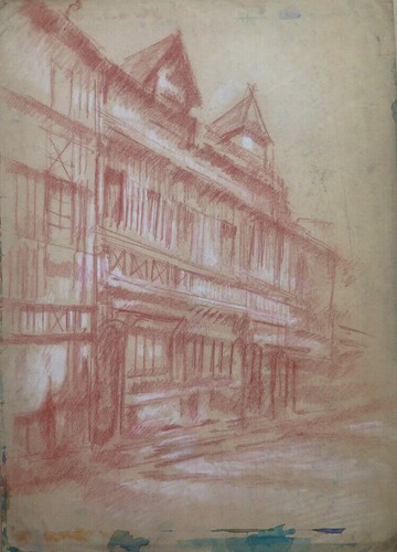 Antico disegno sanguigna - antico, a