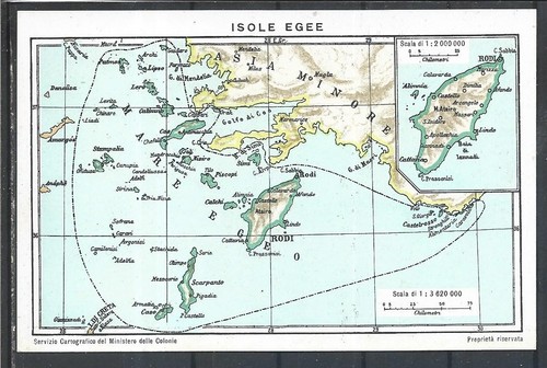 1930 isole egee cartina - ,