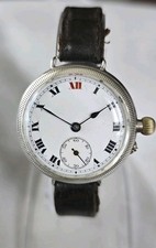 Antico orologio da trincea 1925 FHF FONTAINEMELON Francios Borgel argento massiccio 32,5 mm