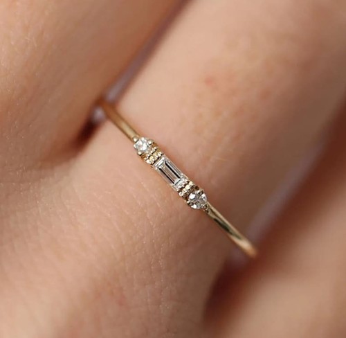 Anello baguette moissanite - baguette,
