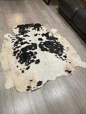 Tappeto in pelle di mucca naturale pelle decorazione casa tappeto bianco e nero 4,83 x 4,6 piedi