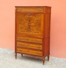 Secretaire scrittoio st.Luigi XVI, noce, piano legno, fine '800 - L 93 cm!