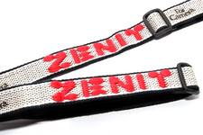 TRACOLLA con Brand ZENIT Larga Cm. 2,5 BIANCA CINGHIA per Reflex URSS 122 XP TTL