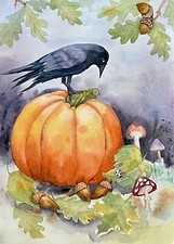 Crow pumpkin original - crow,