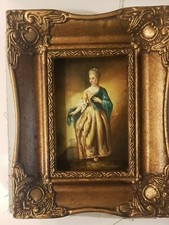 Dipinto  Olio su Tela BELLISSIMI SOGGETTI CONTEMPORANEI CORNICE MIS 19X24 CM