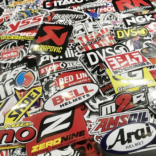 Confezione 120 adesivi rally - adesivi,