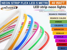 STRISCIA STRIP LED NEON FLEX 5 METRI DC 12V IMPERMEABILE DA ESTERNO IP65