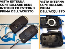 Chiave guscio cover PER TELECOMANDO SEAT SKODA VOLKSWAGEN WV GOLF PASSAT TOURAN
