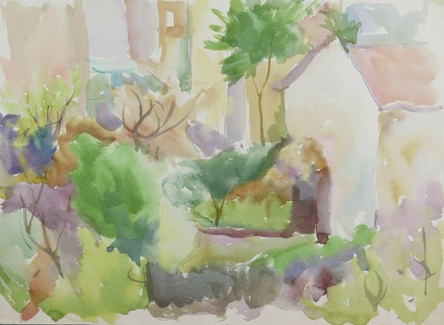 Vecchio quadro bozzetto veduta - bozzetto,