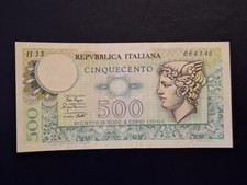 Banconota Da 500 Lire Mercurio 14/02/1974 Repubblica Italiana 