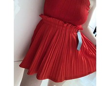 GONNA PLISSETTATA CORTA ROSSA