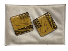 ORECCHINI BOTTONE QUADRATO