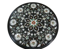 12 " Marmo Nero Lato Table Top Pietra Dura Inserto Casa e Giardino Decorazione