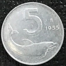 HIGH GRADE AU/UNC 1955 R ITALY