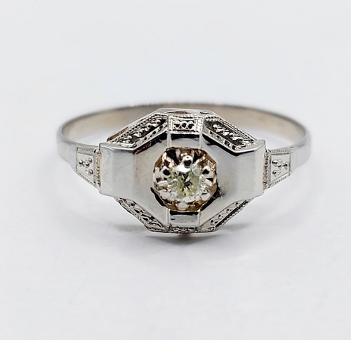 Anello art deco oro - , bianco