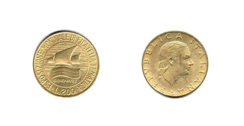 Monete italia lire 200 - monete,