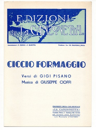 Spartito musicale ciccio - spartito,