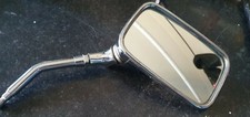 SPECCHIETTO SPECCHIO CROMATO RETTANGOLARE DX MOTOCICLETTA HONDA SUZUKI KAWASAKI