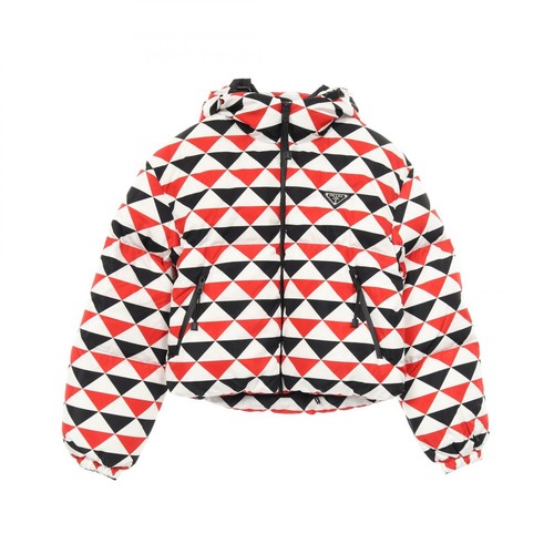 Cappotto piumino prada logo - prada,